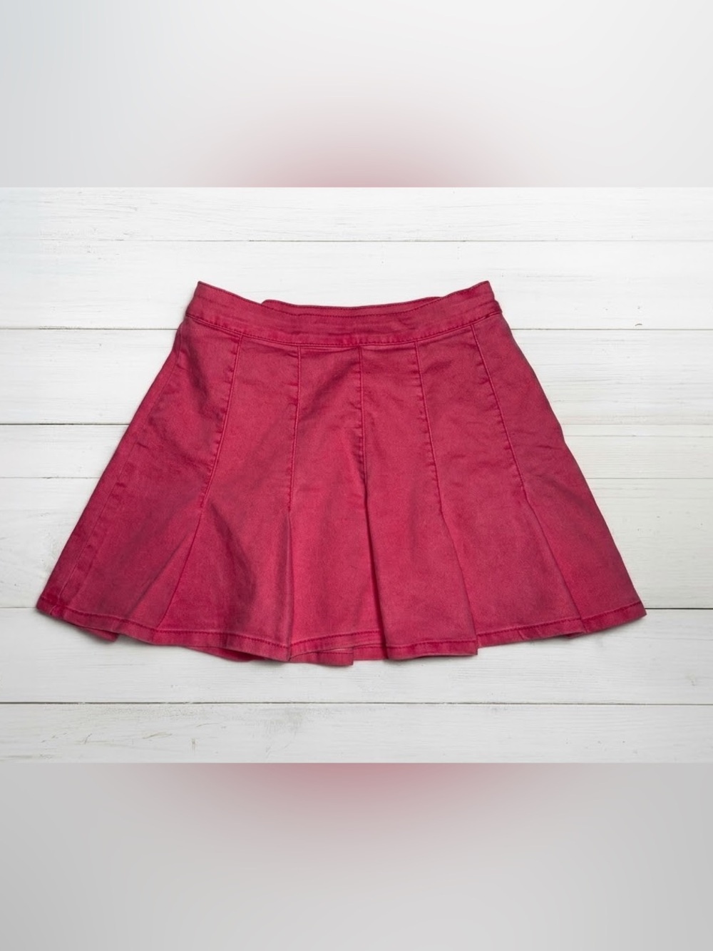 No Boundaries Y2K Hot Pink Denim Pleated Mini Skirt Juniors 11